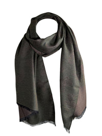 BIGI PAISLEY SCARF - OLIVE & TAN