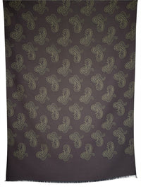 BIGI PAISLEY SCARF - BROWN & OLIVE