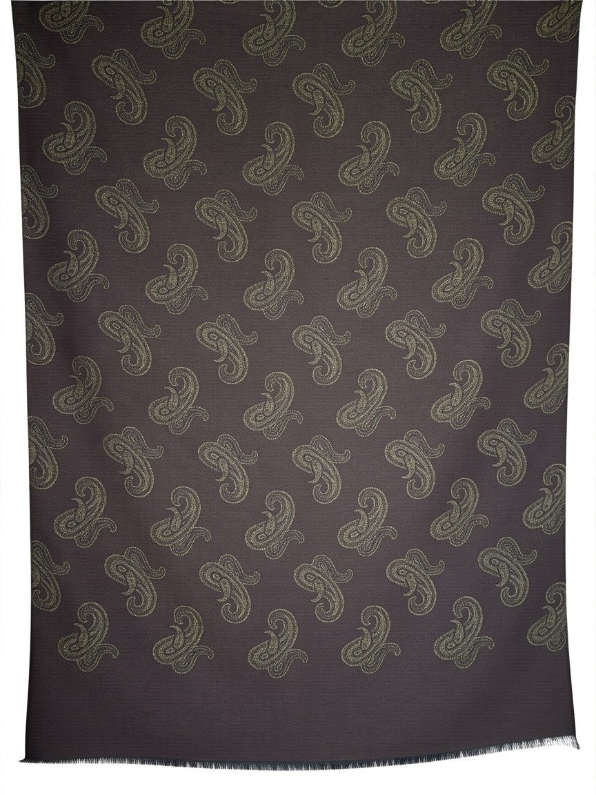 BIGI PAISLEY SCARF - BROWN & OLIVE