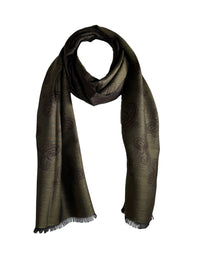BIGI PAISLEY SCARF - BROWN & OLIVE