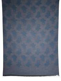 BIGI PAISLEY SCARF - GREY & BLUE