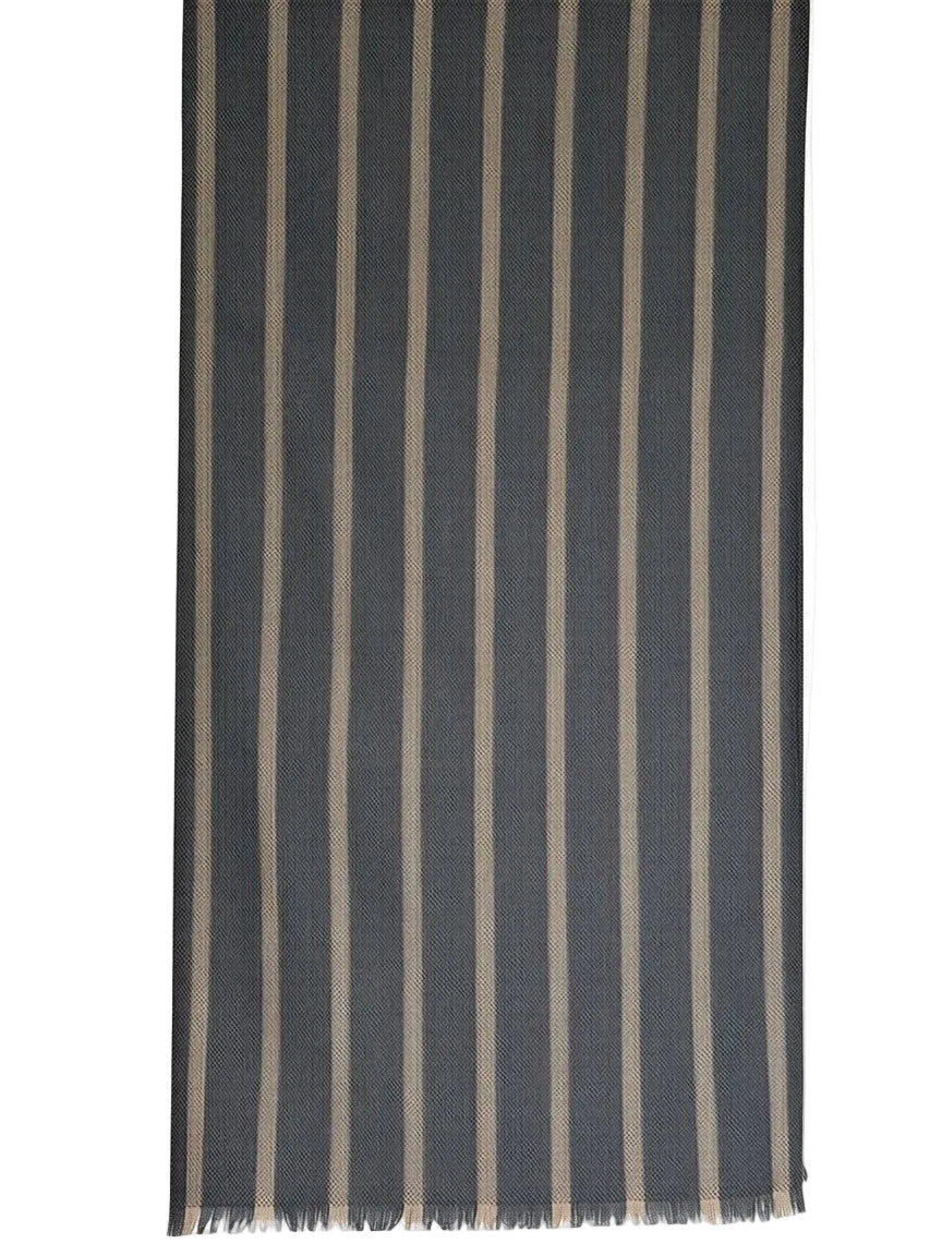 BIGI TAN STRIPE SCARF - CHARCOAL