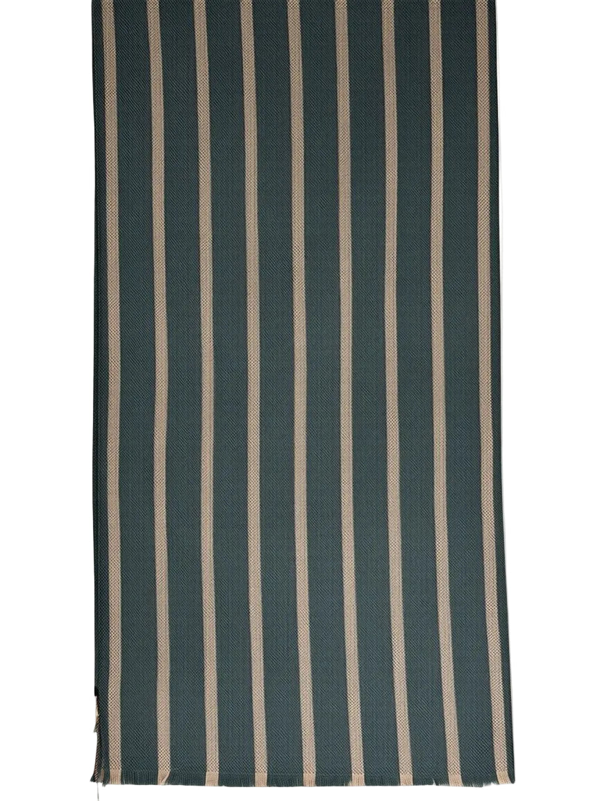 BIGI TAN STRIPE SCARF - HUNTER GREEN