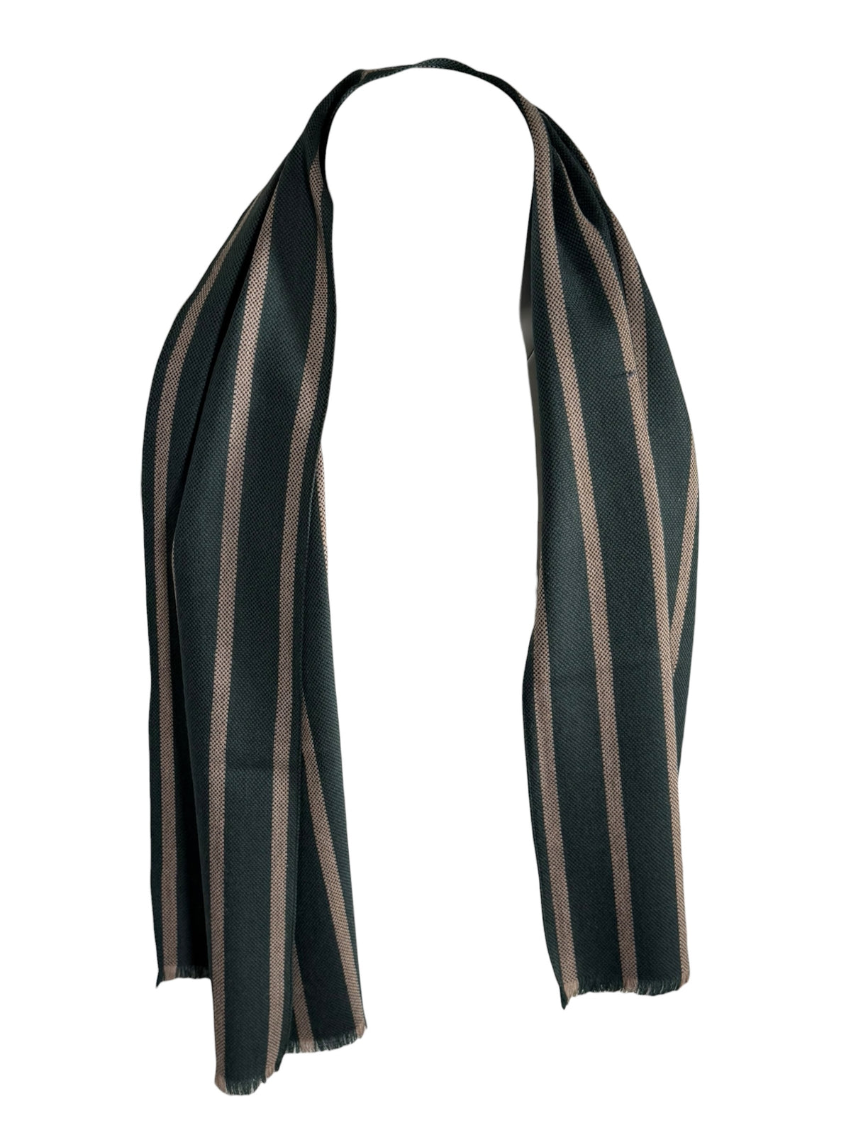 BIGI TAN STRIPE SCARF - HUNTER GREEN