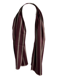 BIGI TAN STRIPE SCARF - BURGUNDY