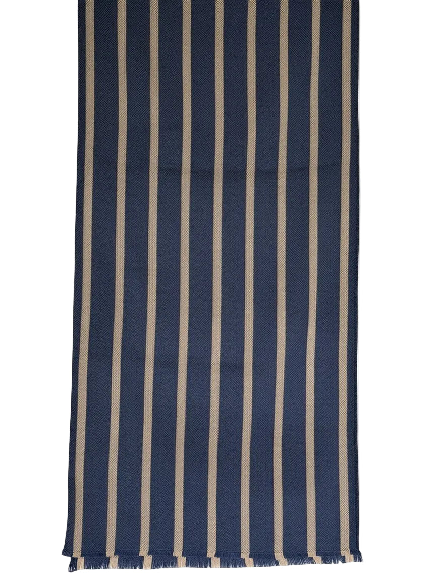 BIGI TAN STRIPE SCARF - NAVY