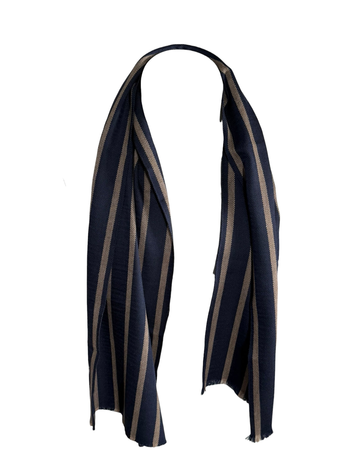 BIGI TAN STRIPE SCARF - NAVY