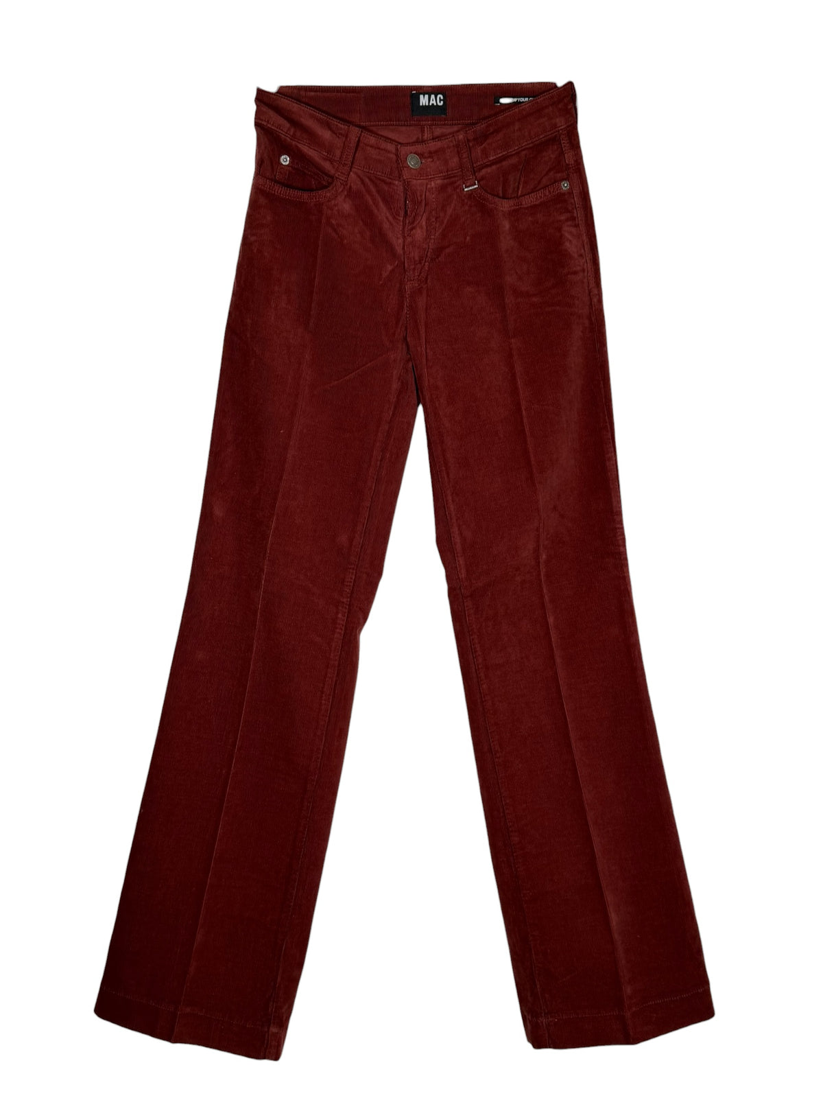 MAC WOMEN'S CORDUROY WIDE PANT - RUST RED