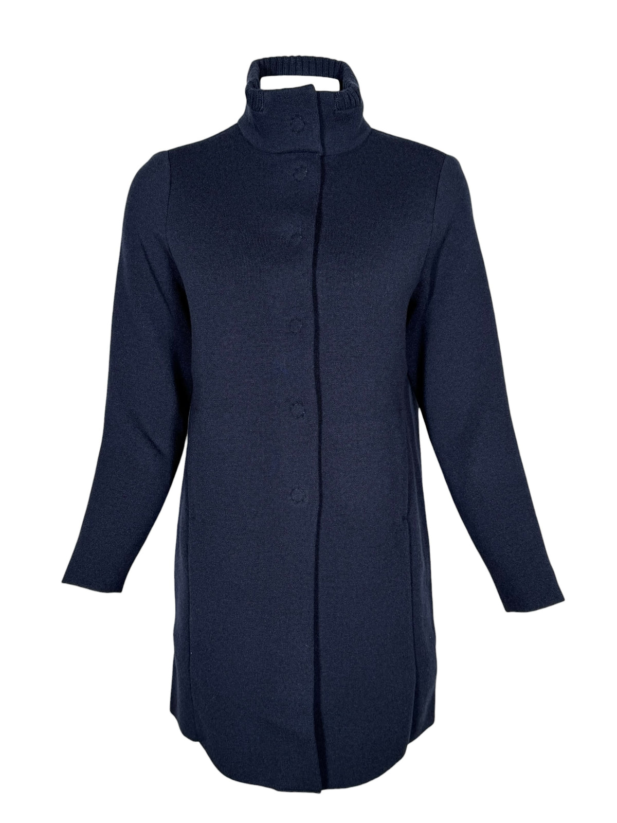 ANNECLAIRE KNIT DOUBLE COAT - NAVY