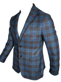 SARTORIA PARTENOPEA SPORT COAT - NAVY WITH OLIVE CHECK