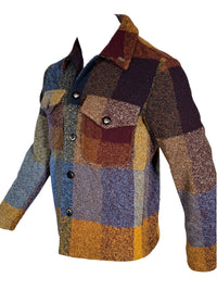 BOB - CHECK OVERSHIRT JACKET - BLUE & ORANGE