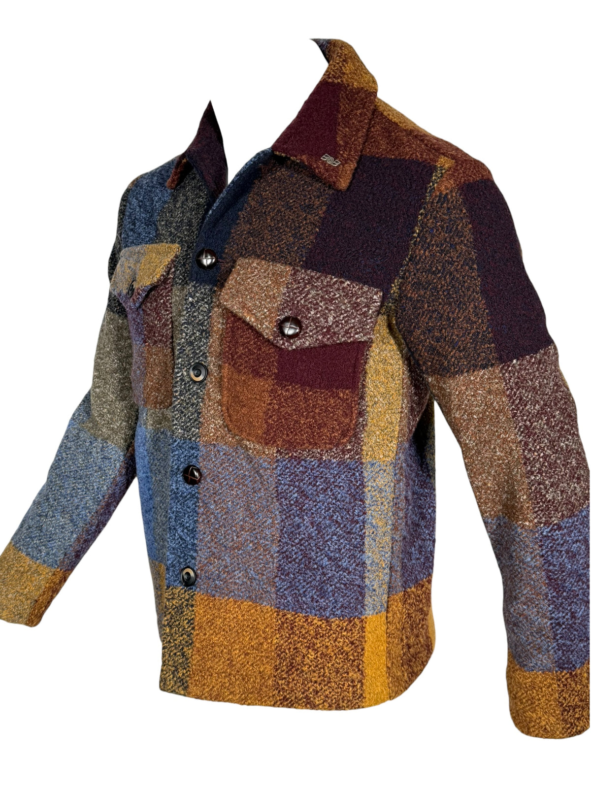 BOB - CHECK OVERSHIRT JACKET - BLUE & ORANGE