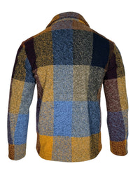 BOB - CHECK OVERSHIRT JACKET - BLUE & ORANGE