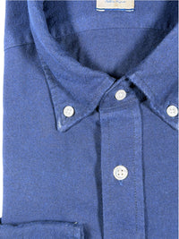 GIANGI NAPOLI MEN'S COTTON/LYOCELL SHIRT - SOLID NAVY