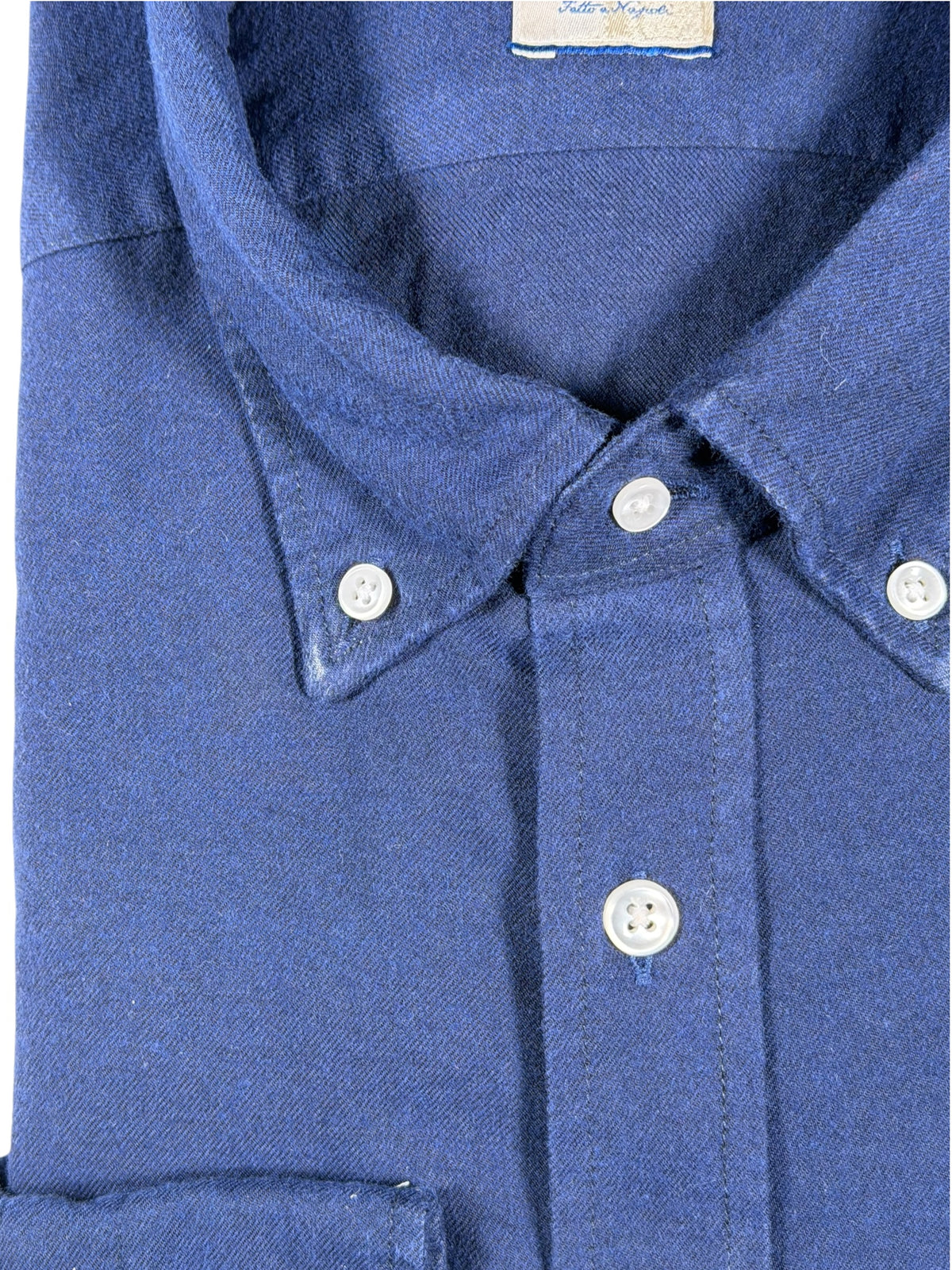 GIANGI NAPOLI MEN'S COTTON/LYOCELL SHIRT - SOLID NAVY