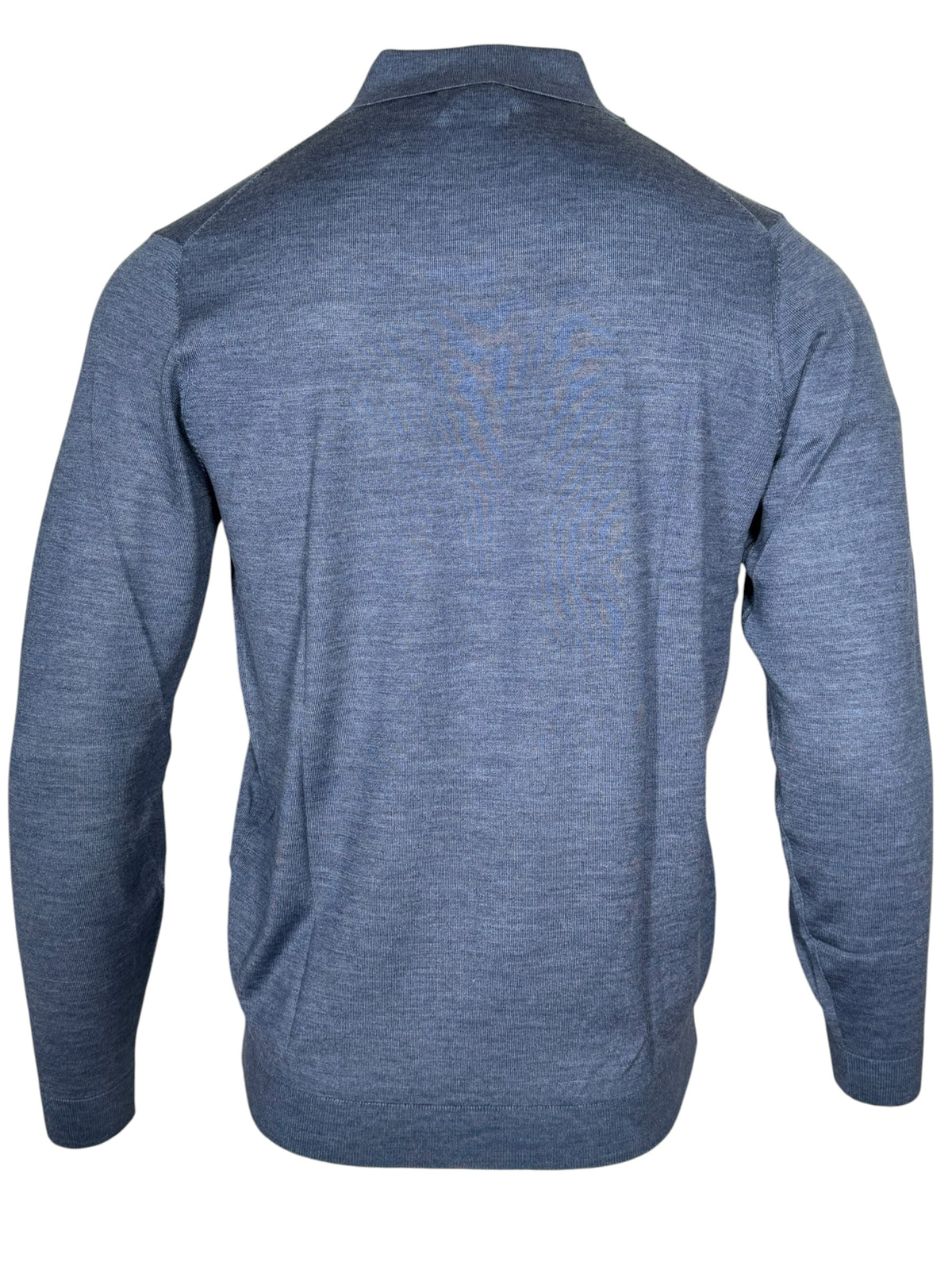 ALAN PAINE CLOVENSTONE MERINO/SILK LS POLO - FJORD