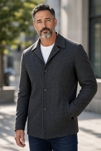 OARS & OLD IVY WOOL BLEND JACKET - GREEN MINI HOUNDSTOOTH
