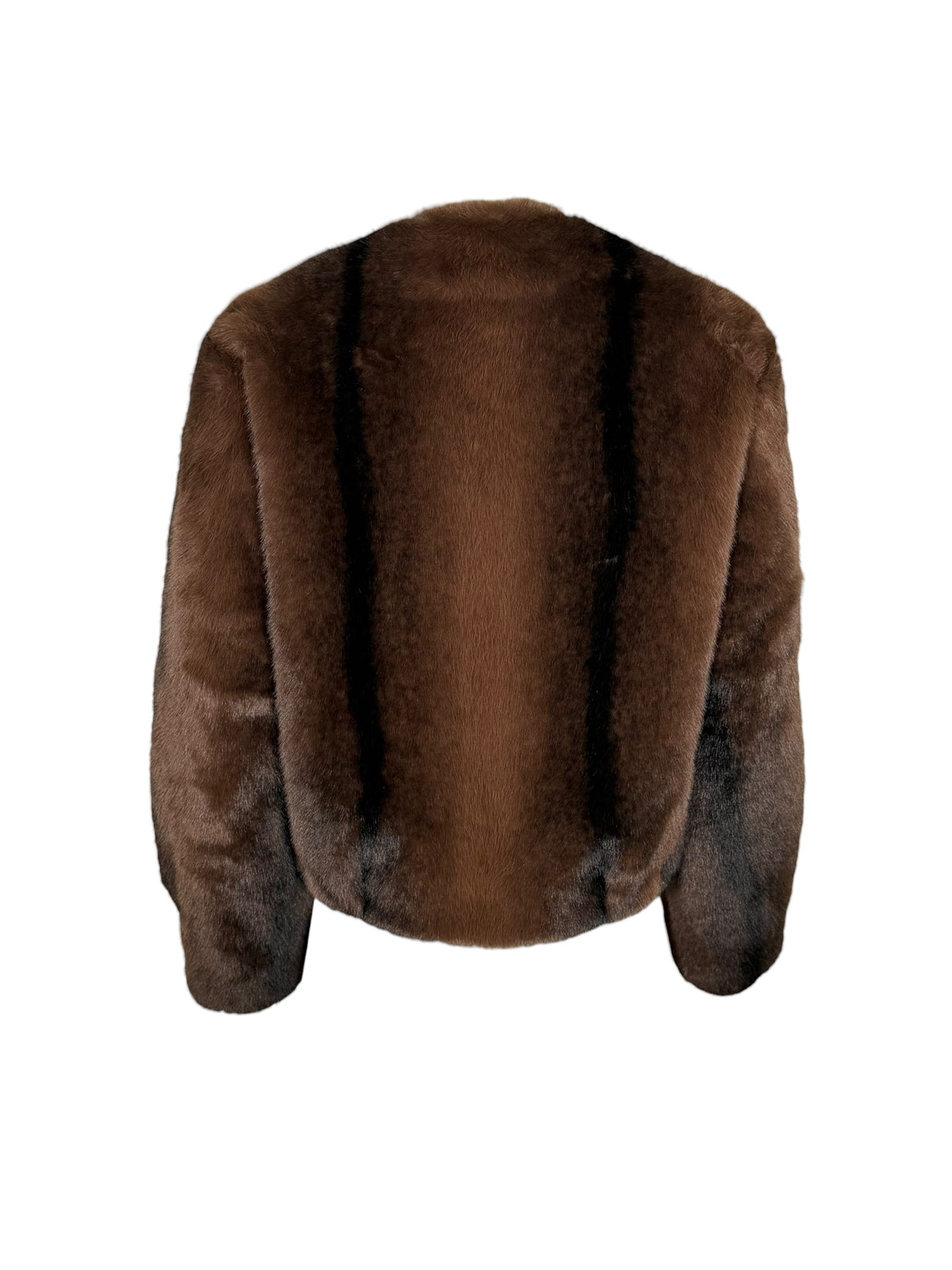 REPEAT FAUX MINK JACKET - DARK BROWN