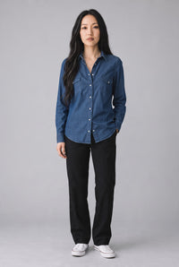 GIANGI NAPOLI WOMEN'S KIT DENIM SHIRT - NAVY
