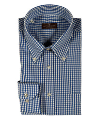 BUTTON DOWN SPORT SHIRT - NAVY MICRO CHECK