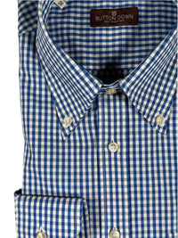 BUTTON DOWN SPORT SHIRT - NAVY MICRO CHECK