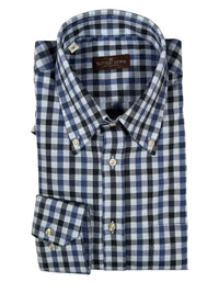 BUTTON DOWN SPORT SHIRT - NAVY/BLUE CHECK
