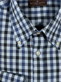 BUTTON DOWN SPORT SHIRT - NAVY/BLUE CHECK