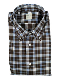 MAZZARELLI SPORT SHIRT - NAVY/BLUE CHECK PLAID