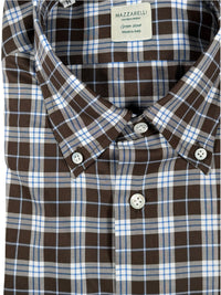 MAZZARELLI SPORT SHIRT - NAVY/BLUE CHECK PLAID