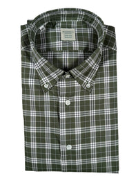 MAZZARELLI SPORT SHIRT - GREEN/NAVY CHECK PLAID