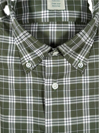 MAZZARELLI SPORT SHIRT - GREEN/NAVY CHECK PLAID