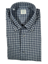 MAZZARELLI SPORT SHIRT - NAVY/GREY CHECK MELANGE