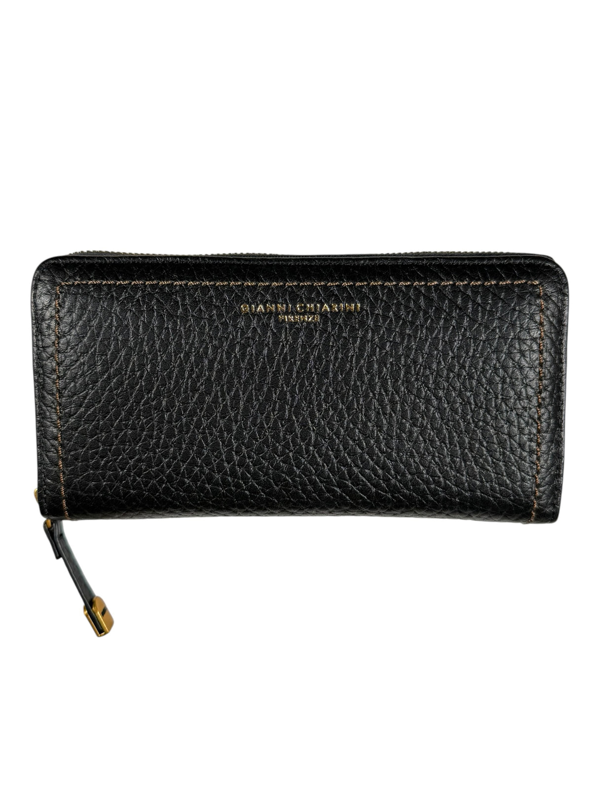 GIANNI CHIARINI LEATHER ZIP WALLET - BLACK