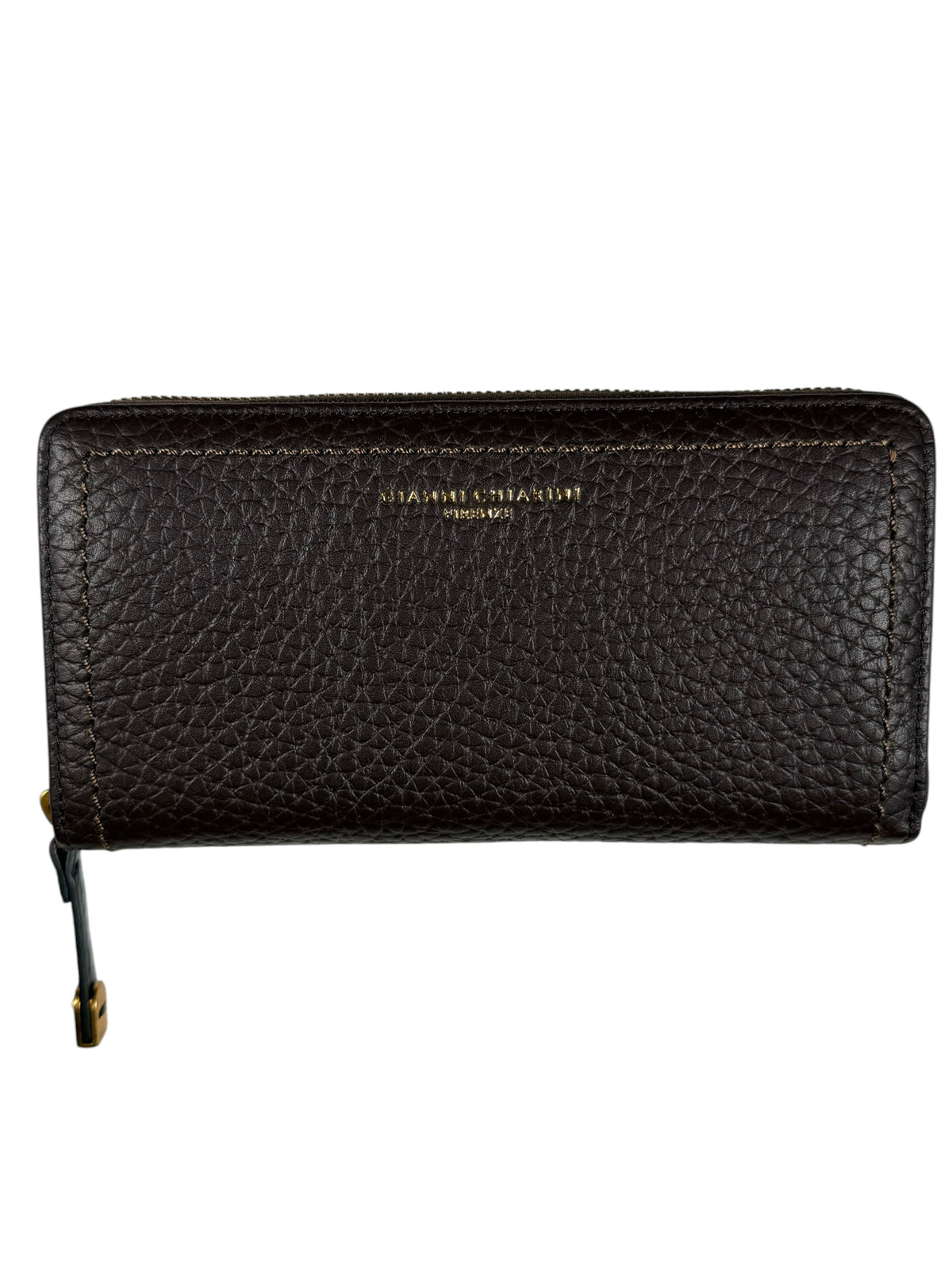 GIANNI CHIARINI LEATHER ZIP WALLET - ESPRESSO