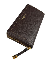 GIANNI CHIARINI LEATHER ZIP WALLET - ESPRESSO