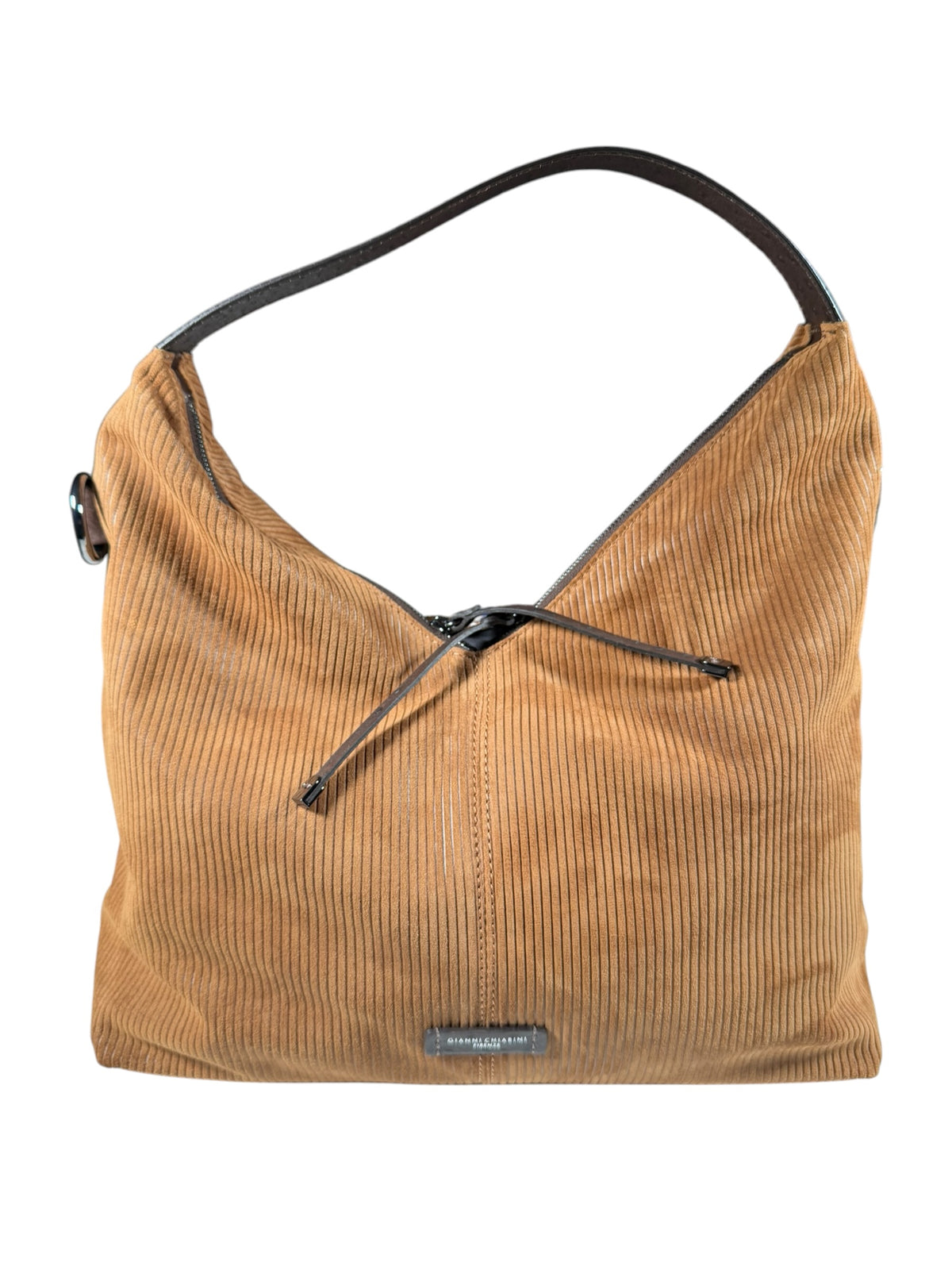 GIANNI CHIARINI SCILLA CORDUROY HANDBAG - COGNAC