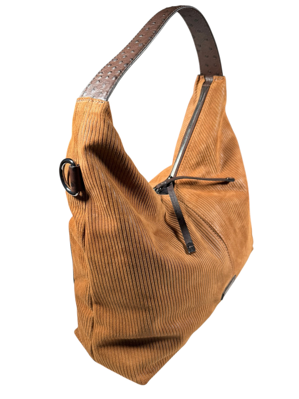 GIANNI CHIARINI SCILLA CORDUROY HANDBAG - COGNAC