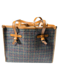 GIANNI CHIARINI MARCELLA HOUNDSTOOTH TOTE - GRIGIO