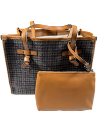GIANNI CHIARINI MARCELLA HOUNDSTOOTH TOTE - GRIGIO