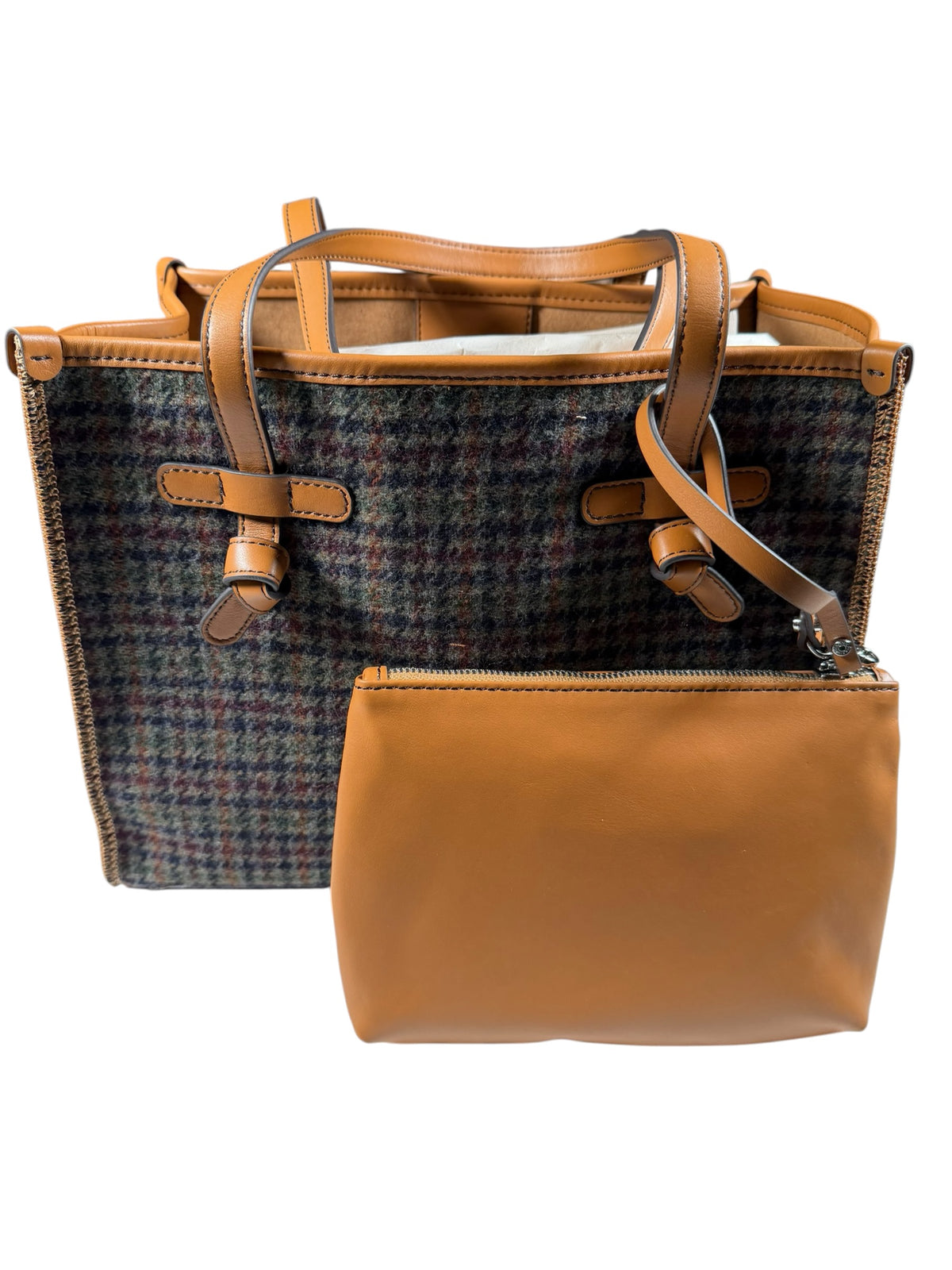 GIANNI CHIARINI MARCELLA HOUNDSTOOTH TOTE - GRIGIO
