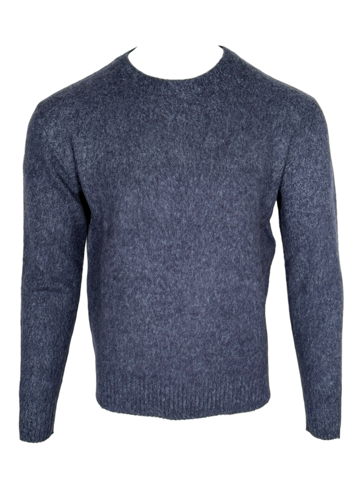 PIACENZA - TIBETAN CASHMERE MOULINE CREW SWEATER - NAVY
