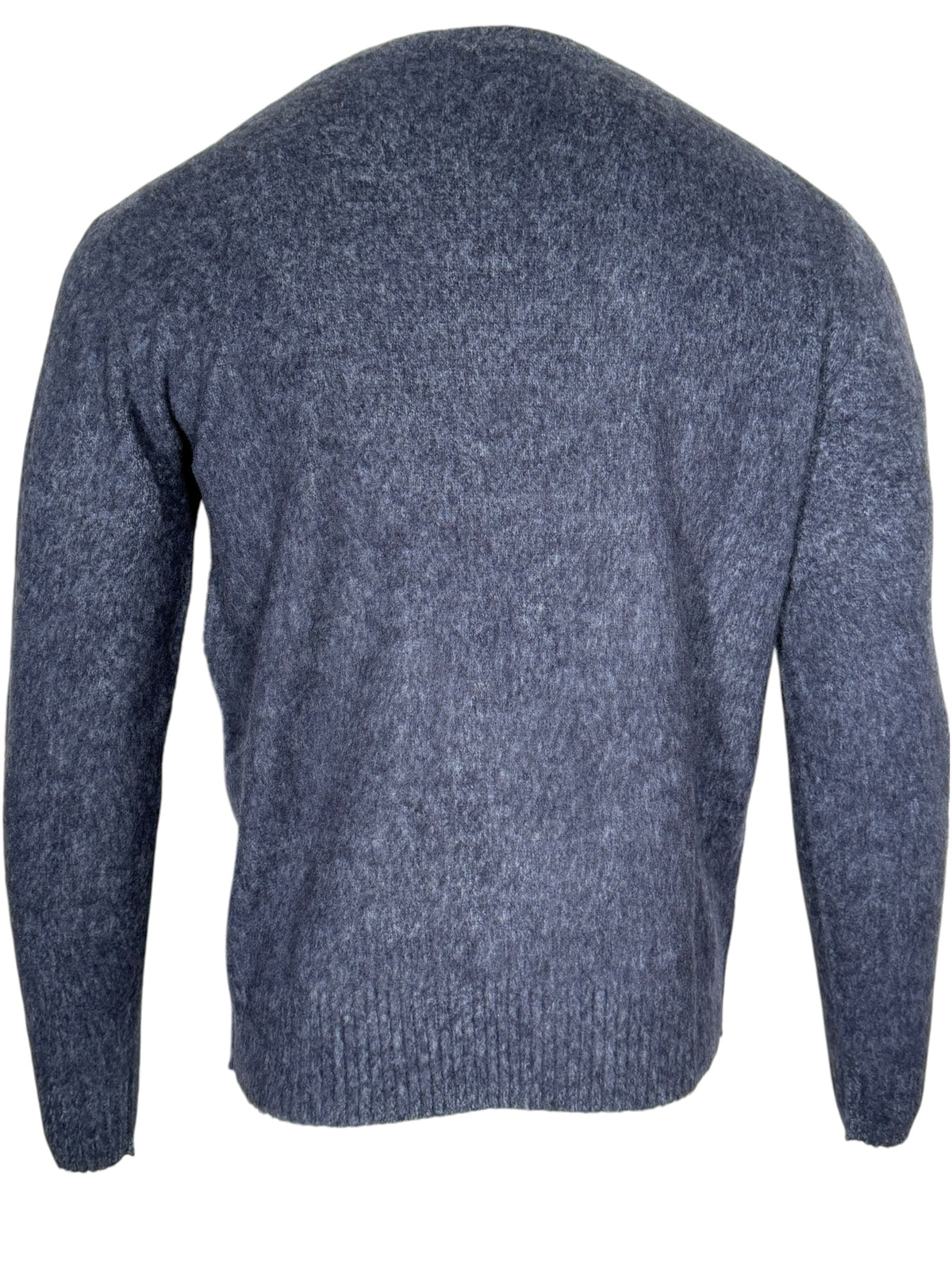 PIACENZA - TIBETAN CASHMERE MOULINE CREW SWEATER - NAVY