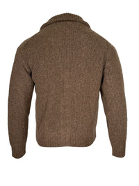 PIACENZA - BABY ALPACA FISHERMAN STITCH FULL ZIP SWEATER - TAUPE