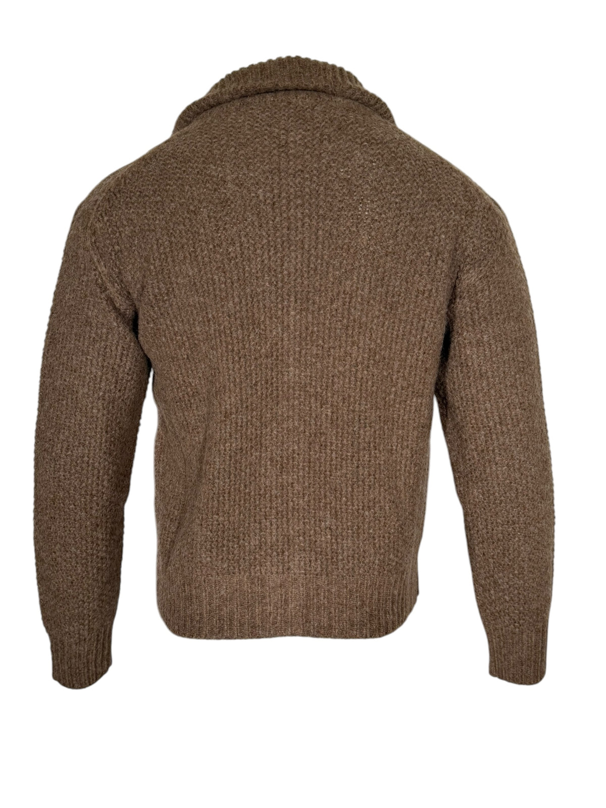 PIACENZA - BABY ALPACA FISHERMAN STITCH FULL ZIP SWEATER - TAUPE
