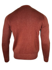 FLY3 REVERSIBLE CABLE KNIT CREW SWEATER - BURGUNDY