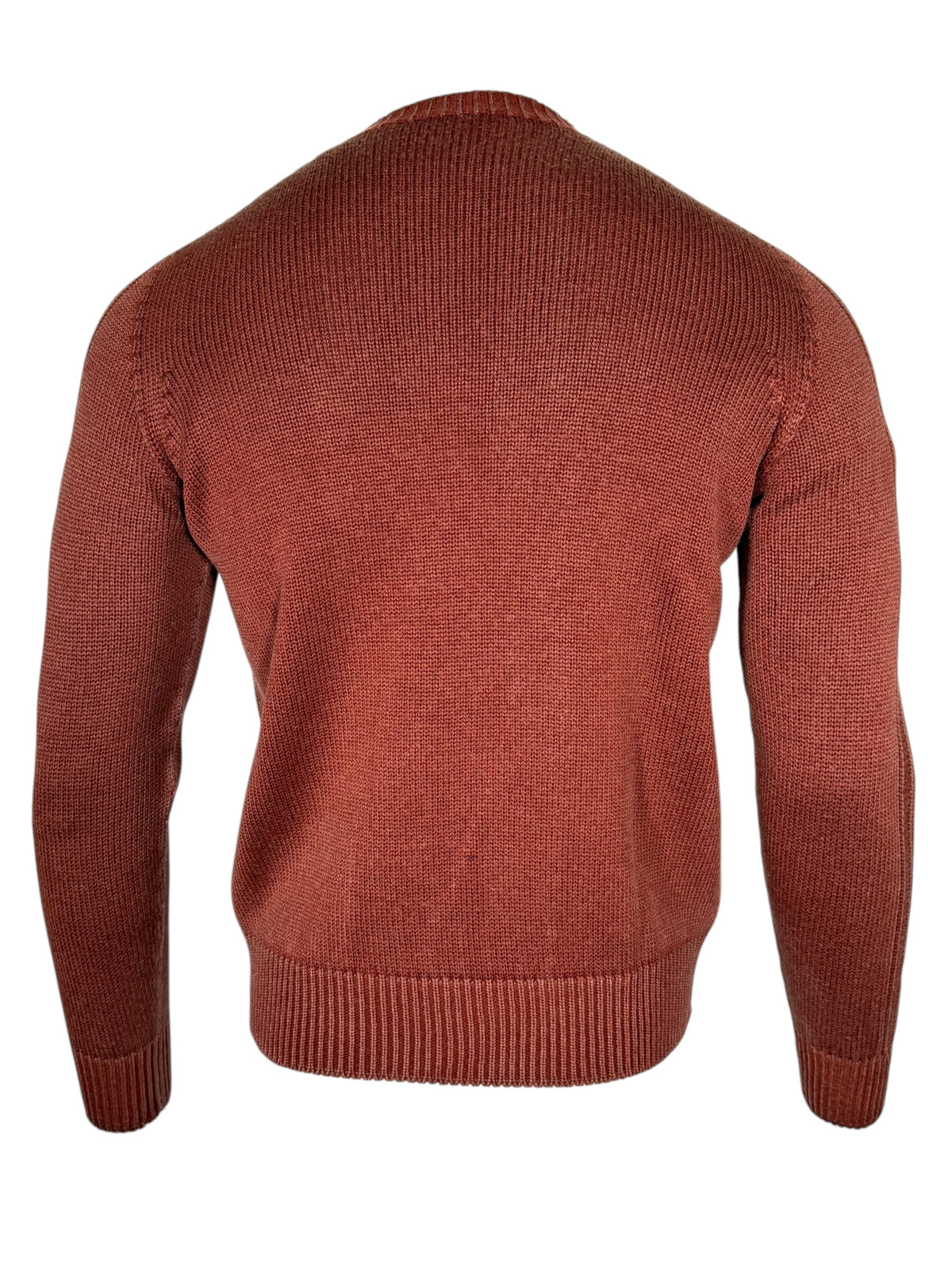 FLY3 REVERSIBLE CABLE KNIT CREW SWEATER - BURGUNDY