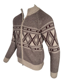 FLY3 FULL ZIP NORWEGIAN SWEATER - BORDEAUX