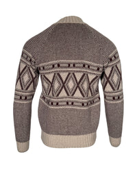 FLY3 FULL ZIP NORWEGIAN SWEATER - BORDEAUX