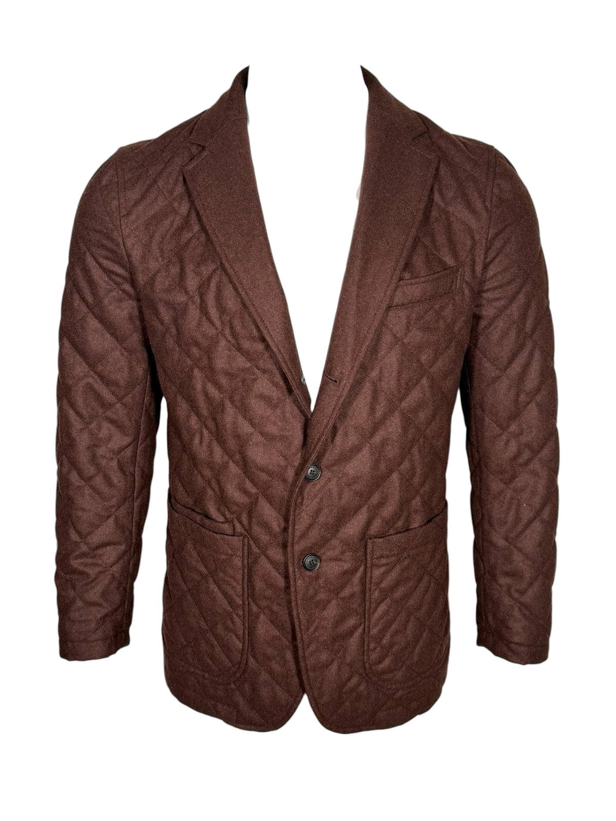 WATERVILLE QUILTED WOOL MELANGE FLANNEL JACKET - BURNT BURGUNDY
