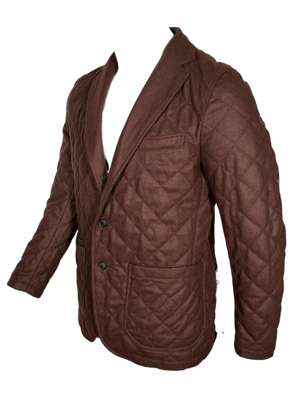 WATERVILLE QUILTED WOOL MELANGE FLANNEL JACKET - BURNT BURGUNDY
